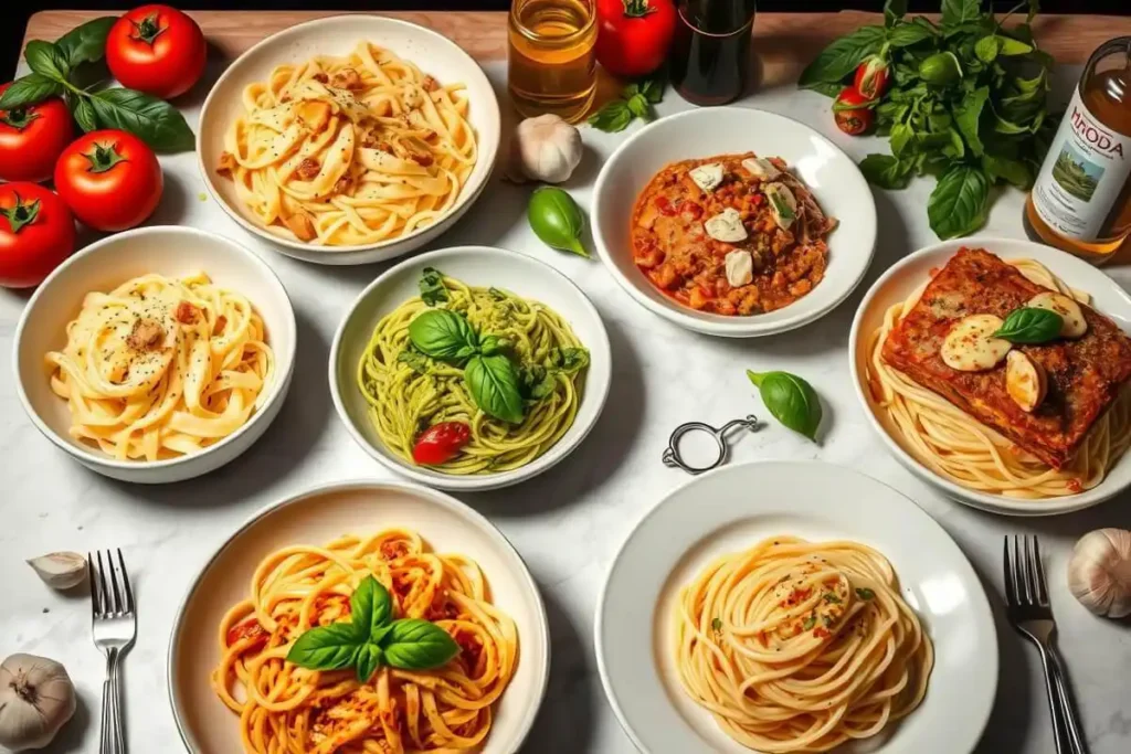 What are the four types of Italian pasta dishes
