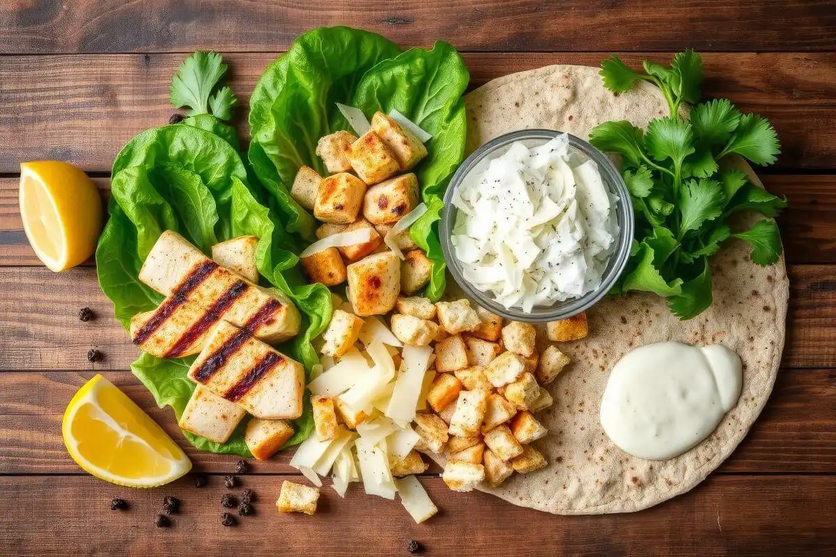 What does a chicken caesar wrap contain