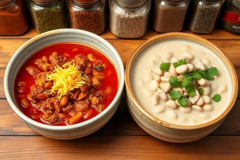 What is the difference between chili and white chili